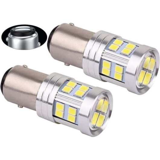 1157 LED 12V 24V P21W/5W Bay15d White 6000K, For Car Tail Lights DRL Brake Lights Lamp. Pack of 2