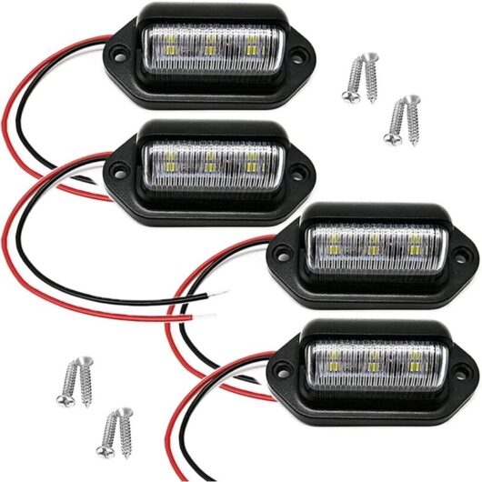 4PCS led License Plate Lamp, 12V-24V dc Waterproof 6-SMD License Plate Lamp Taillight, For Truck suv Trailer Van rv Boats as Step Courtesy Light,