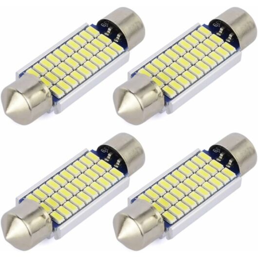4pcs 41mm Festoon led C5W Bulbs 30-SMD 3014 led White Replacement Bulb With Aluminium Sink for Car Interior Dome Light License Plate Trunk Light