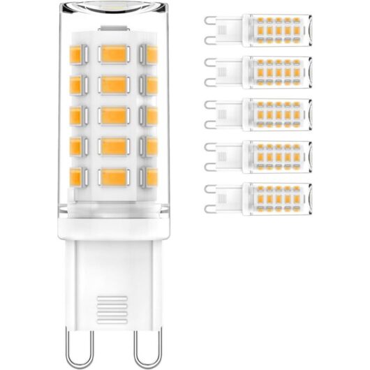 6PCS G9 LED bulb 4W, 40W halogen equivalent, 450LM, 360° beam angle, energy saving, non-dimmable, warm white, 2700K
