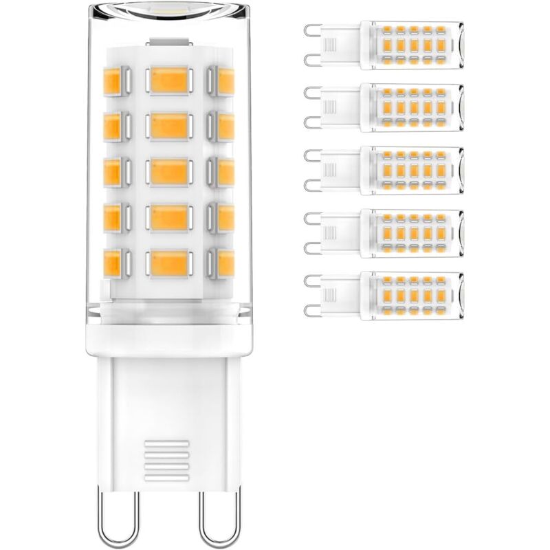 6PCS G9 LED bulb 4W, 40W halogen equivalent, 450LM, 360° beam angle, energy saving, non-dimmable, warm white, 2700K