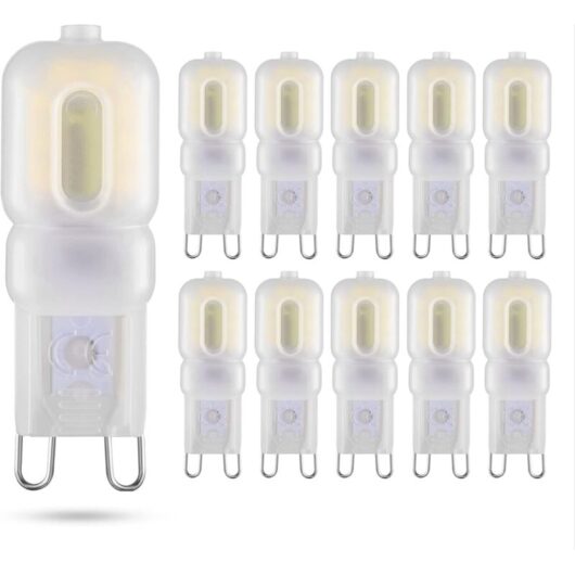 G9 LED bulb 3W equivalent to 20、25W halogen lamp 10-Pack T4 G9 220V G9 Base, 6000K white light