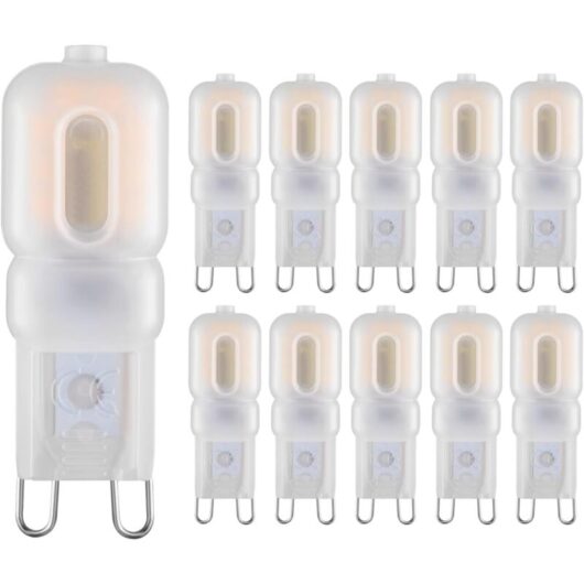 G9 LED bulb 3W equivalent to 20、25W halogen lamp 10-Pack T4 G9 220V G9 Base, warm white 3000K