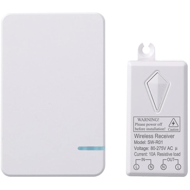 Wireless switch and receiver set, portable LED light bulb switch with remote control