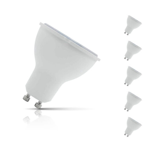 5-Pack Opus GU10 Spotlight LED Light Bulbs 5W (30W Eqv) Dim Daylight Frosted Halogen Replacement 100°