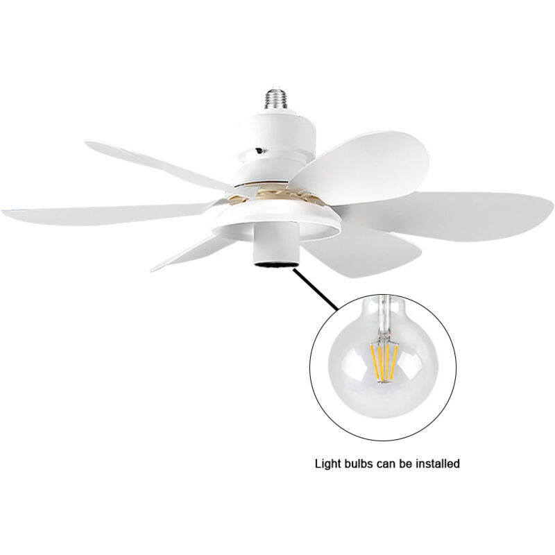 Ceiling Fan with Light and Remote Control, Small Silent Ceiling Fan with 3 Speeds (bulb not included)