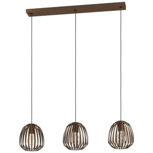 Eglo Espinal 3-Light Caged Contemporary Pendant Light - Bronze