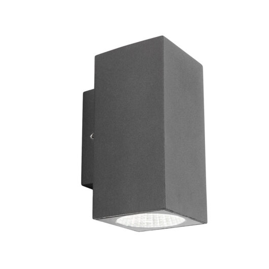 Firstlight Dino LED Up and Down Wall Light 6W Modern Style Cool White in Graphite Outdoor Garden