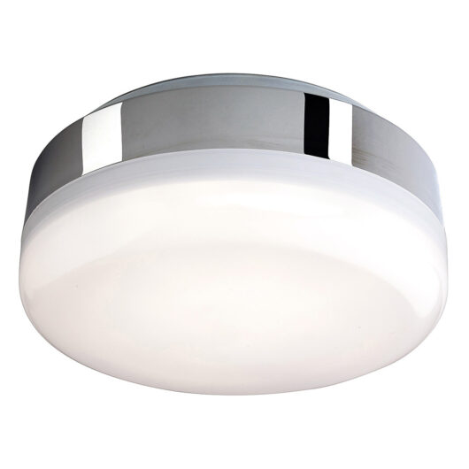Firstlight Mini Hydro LED Compact Flush Ceiling Light 5.4W Cool White with Opal Glass in Chrome