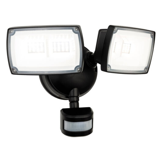 Firstlight Reflex LED Twin Security Light 30W PIR Sensor Tri-Colour CCT in Black Outdoor Garden