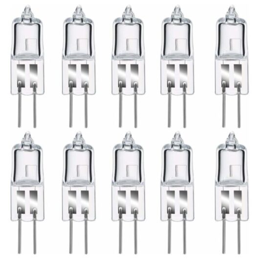 G4 Halogen Bulbs, G4 Halogen Spindle Base Lamp 12V 20W, 2800K Warm White Dimmable G4 Clear Bulb 10 Pack