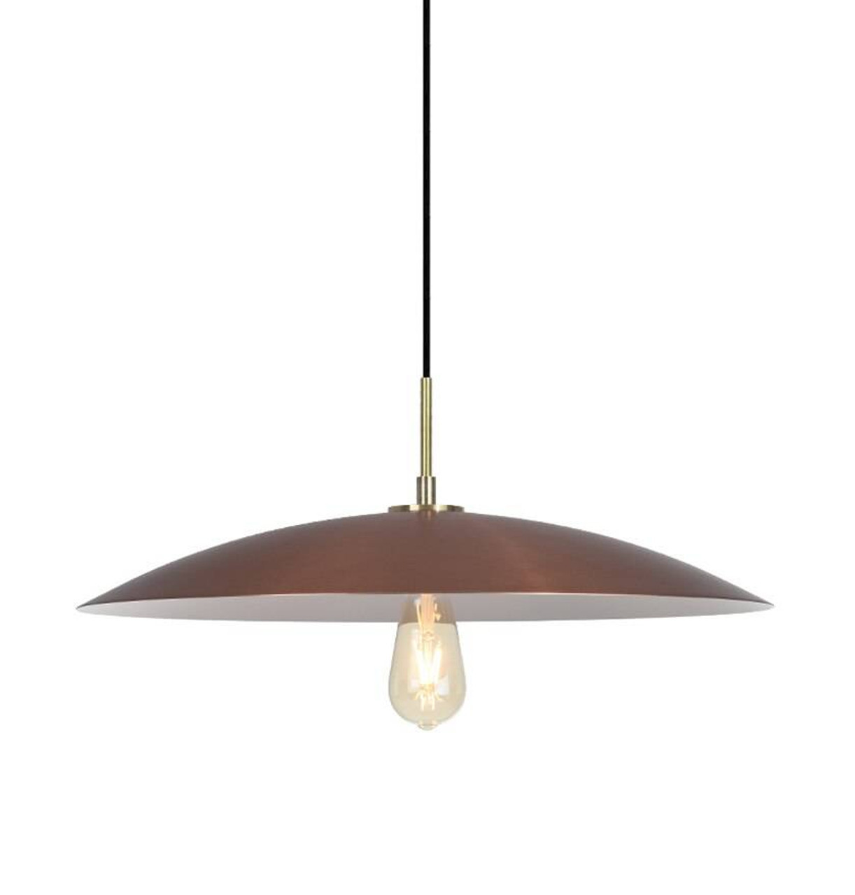 Lightbulbs Direct Pendant Light Antique Copper Large Dish 55cm Hanging Lamp Shades