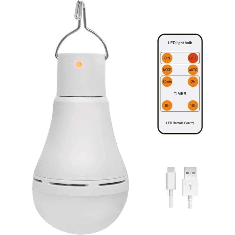 1 USB rechargeable, 7W dimmable LED emergency light bulb for outdoor camping