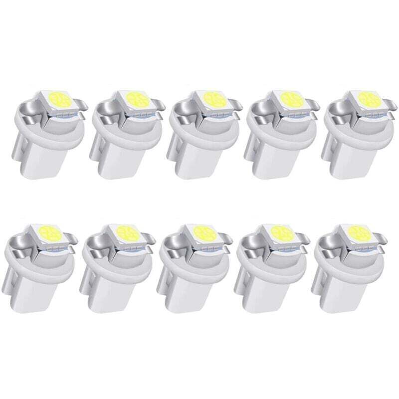 10 white T5 B8.5 LED bulbs for dashboard lighting (1-5050-SMD) for the speedometer, instrument display and instrument cluster of cars