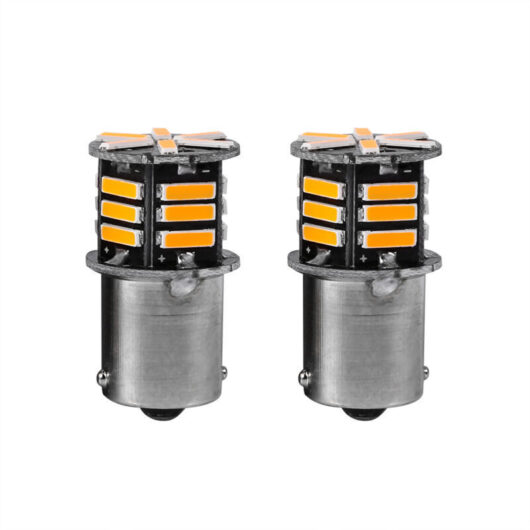 2-Pack LED Signal Lights S25 1156 BA15S 7014 21SMD Auto LED Car Bulbs LED Turn Signals Orange