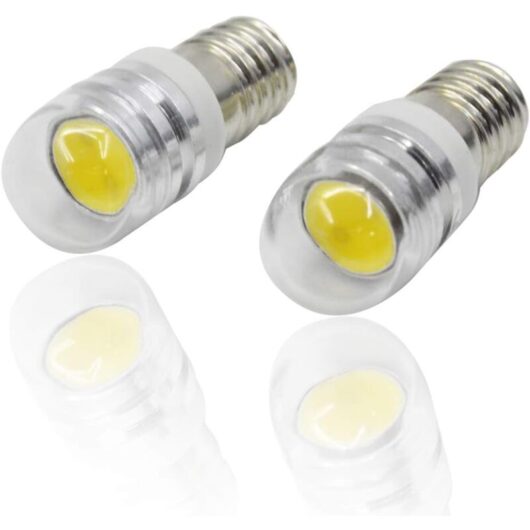 4pcs 12V E10 Base Socket led Bulb cob 1.5W led Upgrade Light Bulb Replacement for Headlights Flashlights Torch Light Bulbs, 3000K Warm White