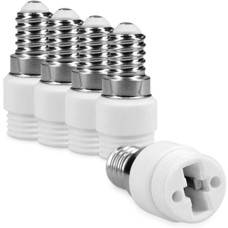 5x socket adapter - E14 to G9 socket converter - Bayonet base lamp holder adapter for halogen LED bulbs