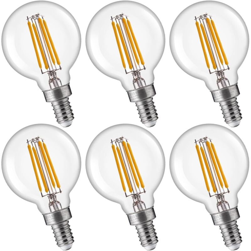 6 Pieces G40 LED Replacement Bulbs - Unbreakable 1.57" Globe Bulb with E12 Base, 1 W (equivalent to 5 W), Warm White Light for Outdoor Lights