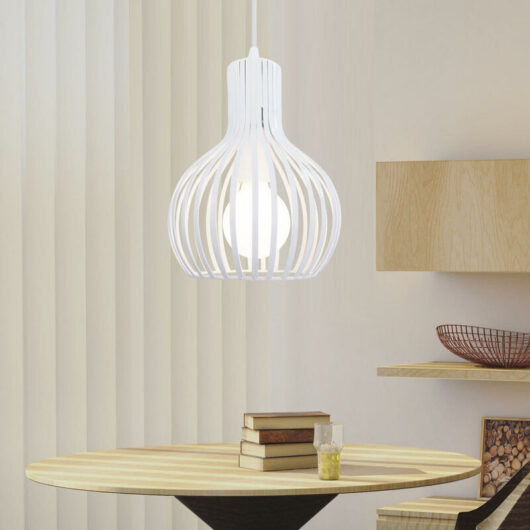 Axhup - Decorative Pendant Light, Vintage Metal Ceiling Lamp Fixture, Retro Hollow Chandelier with Lampshade