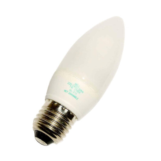 Bell CFL Candle Light Bulb E27 7W Warm White 2700K Screw Opal