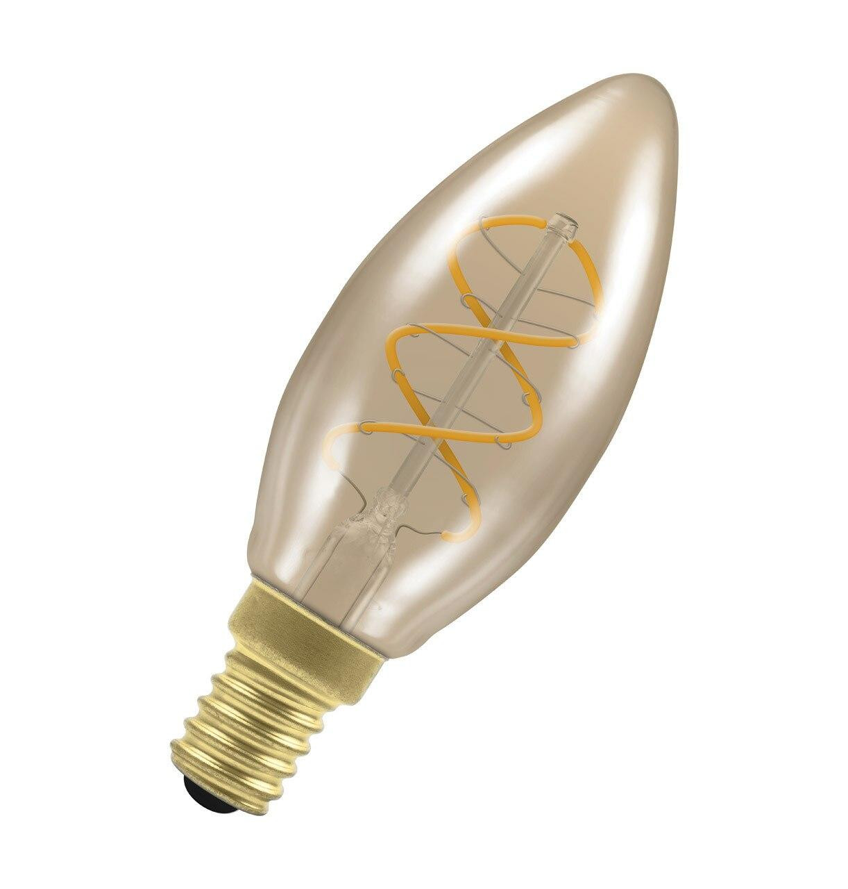 Crompton LED Candle Light Bulb E14 3W Dim Extra Warm White 2200K Small Screw Filament Antique
