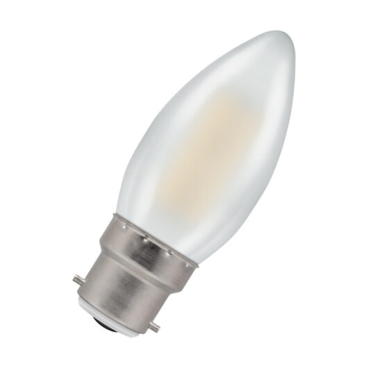 Crompton Lamps LED Candle Light Bulb B22 4.2W (40W Eqv) Filament Cool White 4000K Bayonet Pearl