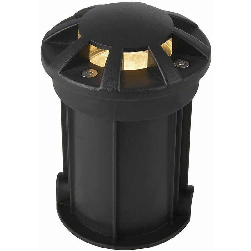 Litecraft - Drive Over Recess Uplighter 8 Way Outdoor Deck or Porch Light - Black