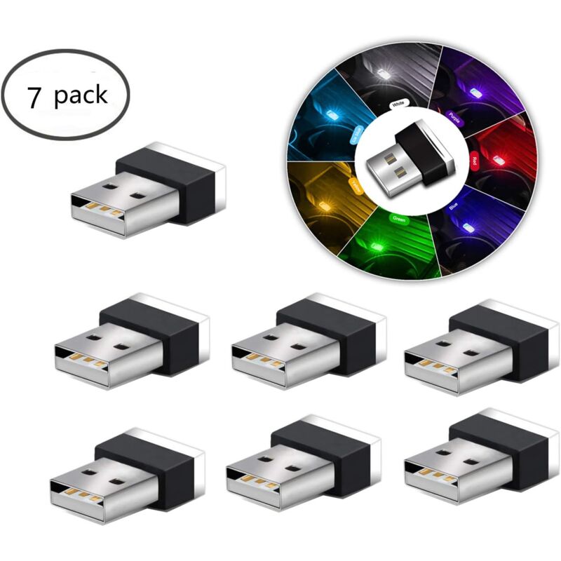 Memkey - usb led Car Interior Ambient Lights, 7pcs Plug in 5V Universal Mini led usb Lights for Trunk Interior.