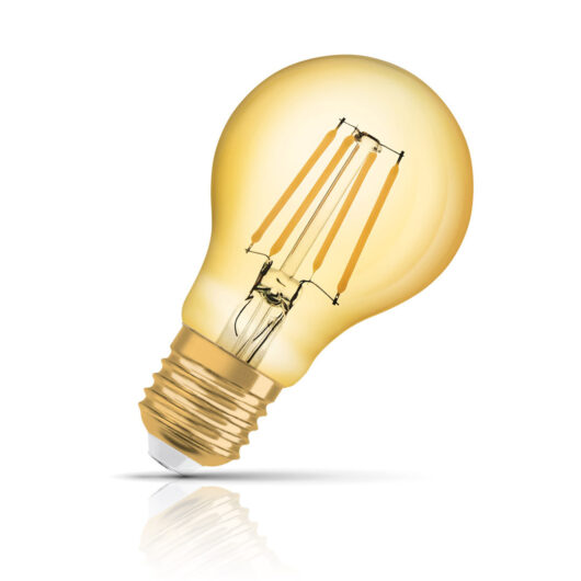 Osram GLS LED Filament Light Bulb E27 7.5W (60W Eqv) Extra Warm White Gold Vintage 1906 Screw