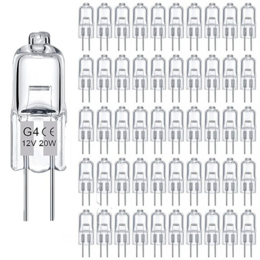 100 G4 Halogen Bulbs - 12V 20W - 280 lm - Warm Light 2800K - Dimmable - Home and commercial use