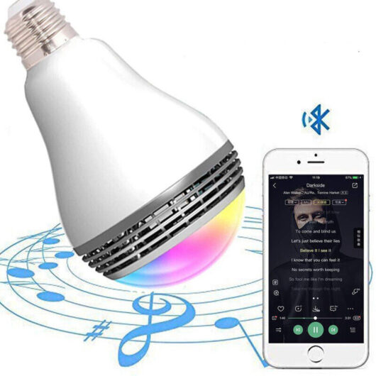12W Smart LED Bulb E27 - Bluetooth Speaker - RGB Multicolor - Combined Light and Sound - APP Control