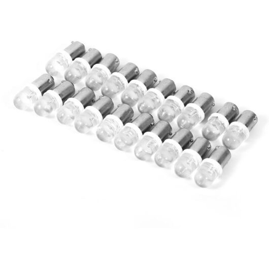 20 Pcs T11 T4W BA9S H6W 1895 Convex 1 LED Auto Car White LED Dashboard Bulb