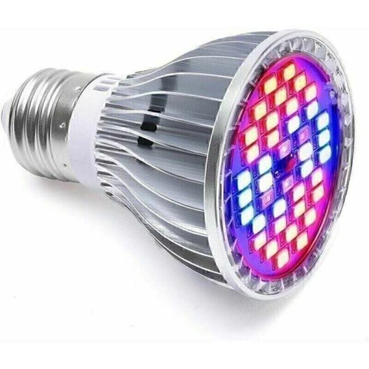 30W 40 LED Grow Light Bulb - Full Spectrum E27 LED Plant Bulb, 7 Wavelengths - Applicable to Indoor Plants, Greenhouses, Gardens, Hydroponics,