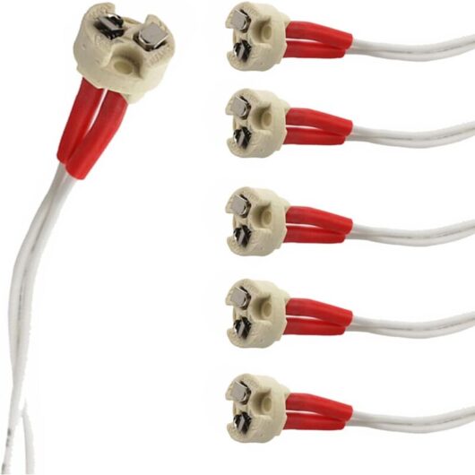 Aougo - 6 Pack MR16 Lamp Socket, 16cm Connector Adapter for MR16 GU5.3 Ceramic cfl Halogen Bulb [Energy Class a+]