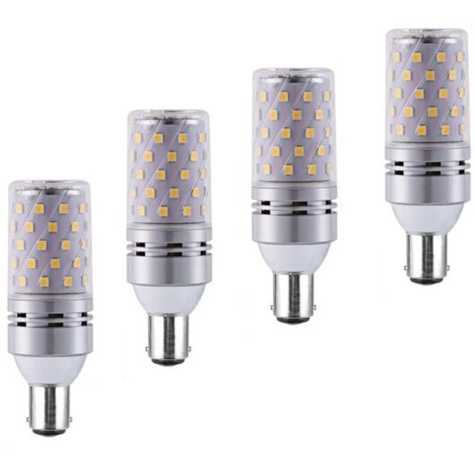 B15 LED Corn Bulbs, 12W, 100W Incandescent Equivalent, 1200lm, Warm White 3000K, Chandelier Bulbs, Decorative Candle Base B15, Non-Dimmable LED Lamp,