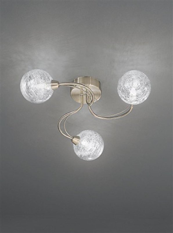 F2328/3 Bronze 3 Light Spun Ceiling Light with Spun Glass Shades