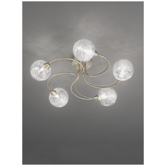 F2328/5 Bronze 5 Light Ceiling Light with Spun Glass Shades