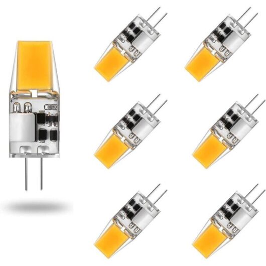 G4 LED Light Bulb, AC/DC 12V, 5W, G4 LED Lamps, Warm White 3000K, Light Source, 50W Equivalent, Halogen Lamp, 360° Beam Angle, No Flicker, 6 Pack,