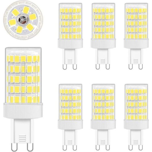 G9 LED Light Bulb, Cool White, 10W LED G9 6000K Incandescent Bulb, Equivalent to 80W Light, 900lm, G9 LED Lamp, AC 220V, Bright, 360° Wide Beam
