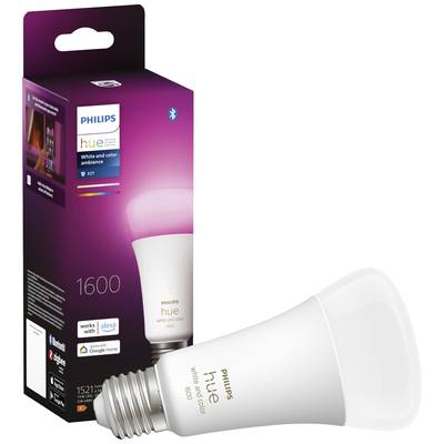 Hue LED light bulb 871951428815700 EEC: F (A - G) Hue White / Col. Amb. E27 Einzelpack 1600lm 100W 15 W Warm white to cool white, RGB EEC: F (A - G)