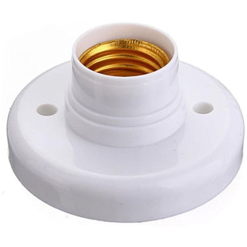 Odipie - 2 Pcs E27 Bulb Socket, E27 Lamp Holders Round Plastic Screw Base Socket, Lamp Holder E27 Socket Holder Wall Mounted, Round Screw Holder