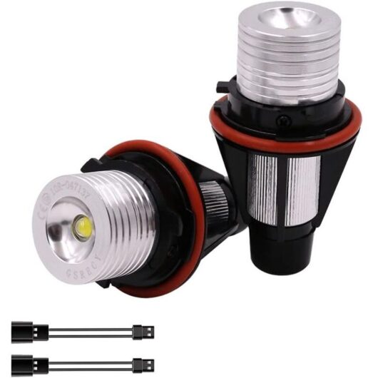 Odipie - Pack 5W led Car Bulbs Angel Eye Halogen Headlight Rings White