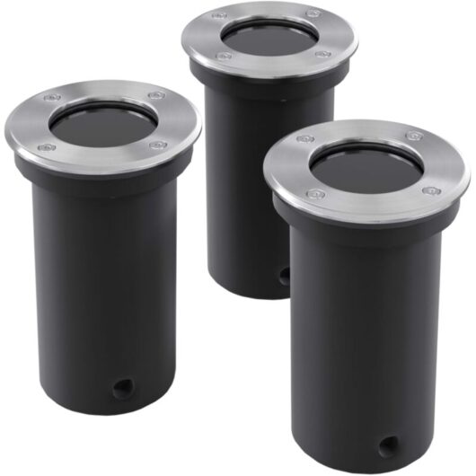 Outdoor Ground Lights 3 pcs Round Vidaxl