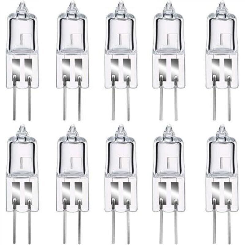 Pack of 8 G4 Halogen Bulbs, Warm White G4 Bulbs 12V 20W, 2800K, 240LM, Dimmable G4, Clear Capsule Bulbs for Puck Lights, Chandeliers - Flicker-Free