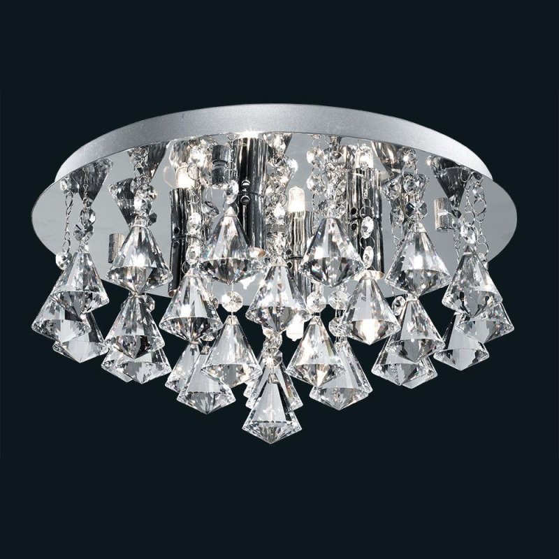 Searchlight 3304-4CC Hanna 4 Light Flush Ceiling Crystal Light