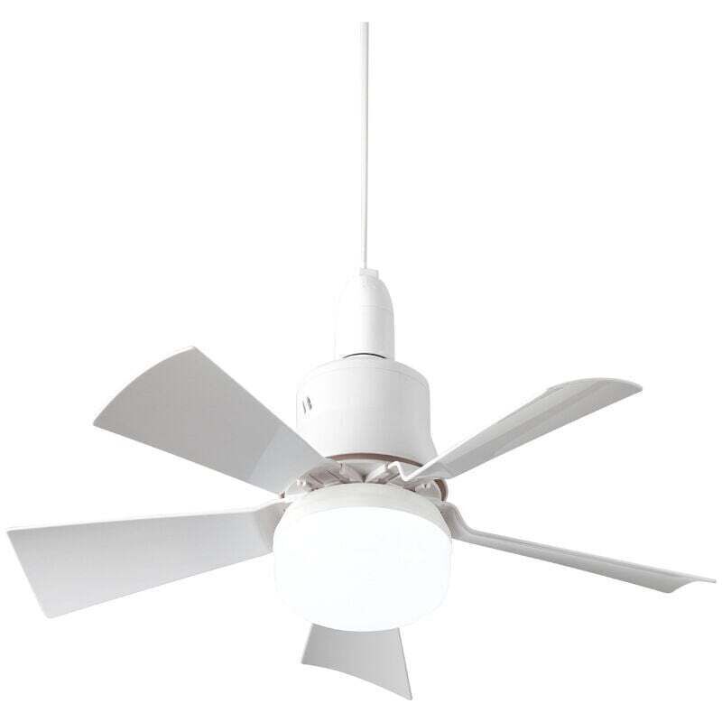 Silent Ceiling Fan with Remote Control - 5-Blade E26 Ceiling Light - Summer/Winter - Bedroom, Dining Room, White