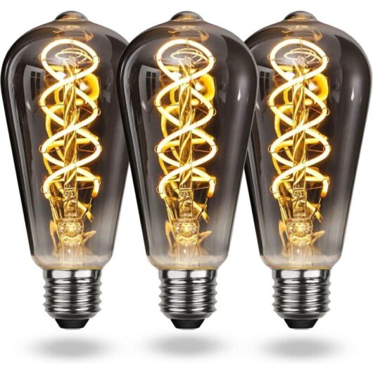 Warm White Vintage E27 LED Light Bulb, Vintage E27 Dimmable Spiral Filament Bulb, 4W Soft Light, E27 Vintage Edison Bulb, Suitable for Living Room,