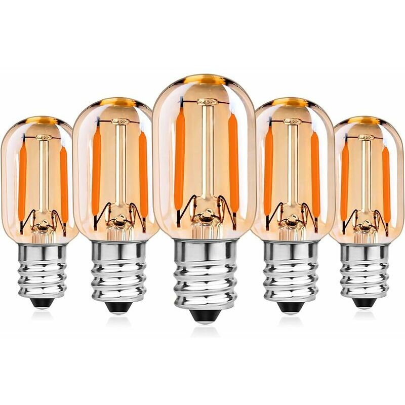 1W E14 LED Filament Bulbs 10W Equivalent, T22 Oven Bulb, Extractor Hood, Fridge, Crystal Chandelier, Salt Lamp, Kids Night Light, Tubular Warm White