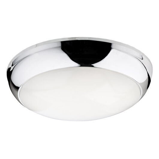 Firstlight Regis LED Flush Ceiling Light 8W Modern Style Cool White with Opal Glass in Chrome