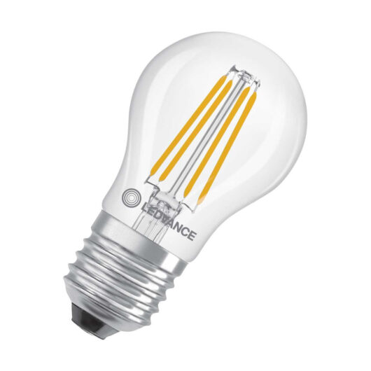 Ledvance LED Classic P Golfball Light Bulb E27 3.4W Dim Warm White 2700K Round Screw Filament Clear